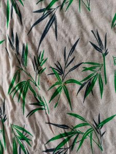 White Bamboo Print T-Shirt strechable