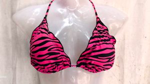 Hot Pink Tiger Print Bikini Top