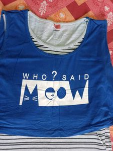 Blue Graphic T-shirt Dress
