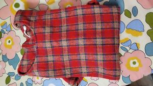 Red Plaid Ruffle Hem Mini Dress