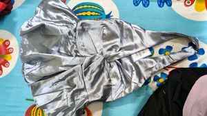 Elegant Silver Silk Blouse