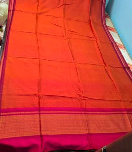 Vibrant kanji varam Saree with Pink Border