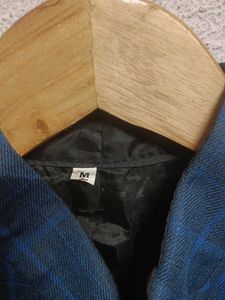 Men's Blue Check Nehru Jacket