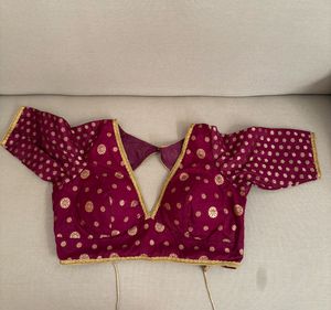 Elegant Ethnic Blouse with Gold Print