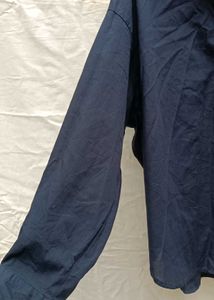 Navy Blue Collared V-Neck Shirt
