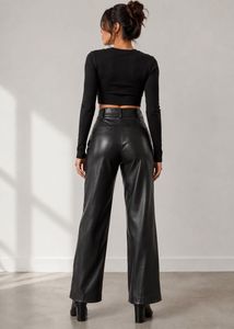 Zipper Faux Leather Pants Size XS