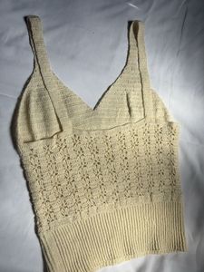 Cream Crochet Crop Top