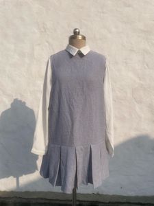 Cute Collared Pleated Dress