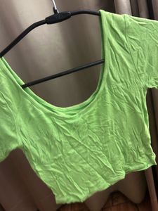Bright Green Cropped Tee