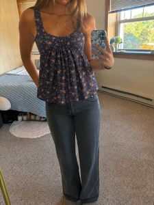Cute Floral Print Tank Top