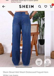 Shein Wide Leg Distressed Jeans