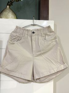 Stylish Beige High-Waisted Shorts