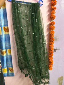 Vibrant Pink &amp; Green Duppatta combo