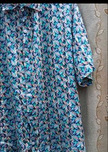 Stylish Blue Floral Print Shirt