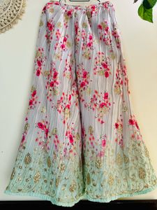 Bell sleeves Floral Sharara Set with short kurti