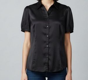 Black Button-Down Top
