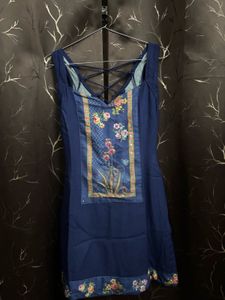 Beautiful Blue Floral Dress Material