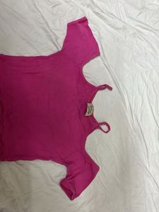 Pink Cold Shoulder Tee