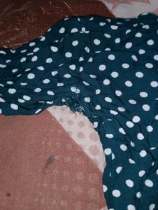 Teal Polka Dot Kurta