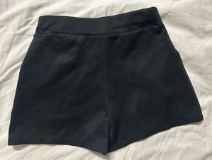 Chic Black Satin High-Waisted Shorts