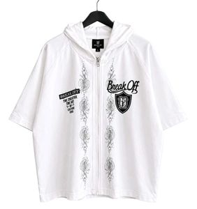 Break Off White Gothik Zip-Up Hoodie