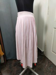 Pink Pleated Asymmetrical Skirt