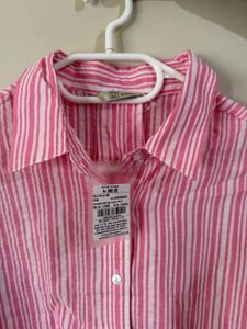 Pink &amp; White Striped Button-Up Shirt