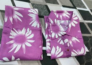 Purple Daisy Print co-ord Set Brand New