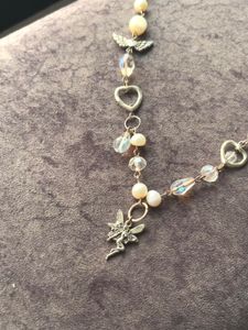 Fairy Charm Pearl &amp; Crystal Necklace Vintage Aes