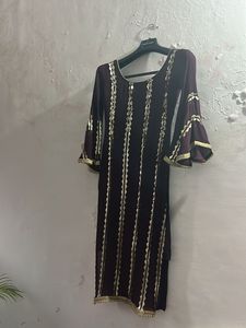 dark purple heavy plazo party wear dress with Dupp