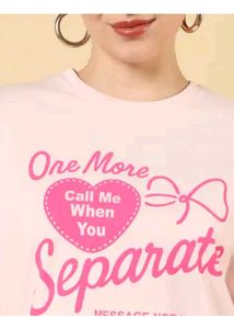 Cute Pink typoGraphic long T-Shirt