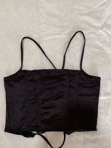 Black Corset Style Crop Top