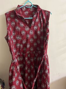 Maroon Flared Kurta