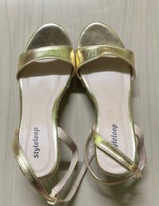 Gold Espadrille Wedge Sandles