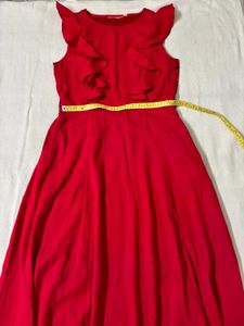Red Vibrant Ruffled Maxi Dress