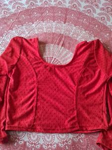 Vibrant Red Ethnic Blouse