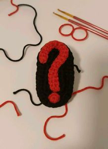 crochet angry and Question Mark Hair Clip