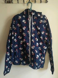 Santa Print Hooded Jacket - Merry christmas
