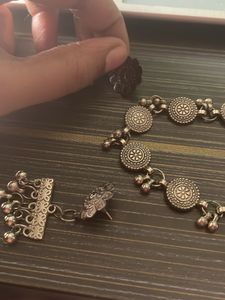 Oxidised Silver Necklace and Earring Set