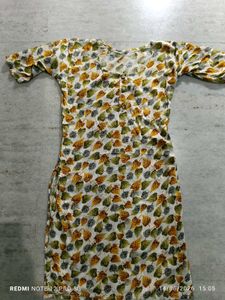 Leaf Print Cotton Kurta