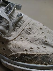 Customized H&amp;M White Lace Shoe