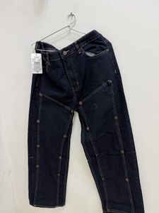 Shein Dark Wash Jeans with Button Detail