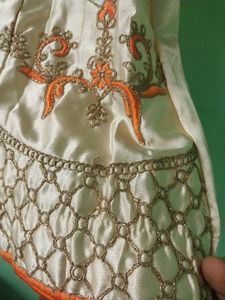 Silk Lahnga In Zari Work For Girls