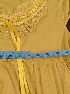 Yellow Lace Detail Women's Top