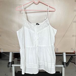 Chic White Broderie Anglaise Cami Top