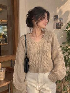 New with tag Premium Cozy Cable Knit V-Neck Croppe