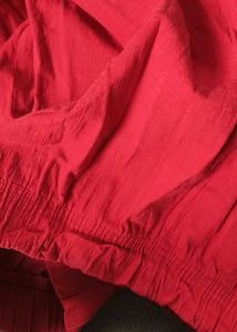 Red Cotton cigarette pant