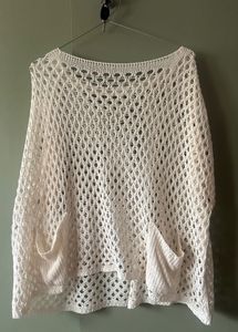 Open-Knit Crochet Pullover
