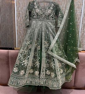 Stunning Emerald Green Lehenga Set