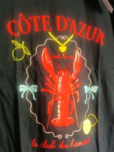 SHEIN "Cote D'Azur" Lobster Graphic T-Shirt